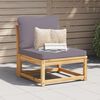 vidaXL Garden Sofa Dark Grey Solid Acacia Wood, Polyester, Foam Single