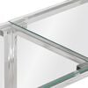 vidaXL Console Table Silver Stainless Steel, Tempered Glass