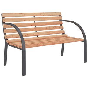 vidaXL Garden Bench Grey and Wood Wood and Iron 47.2 in Durable