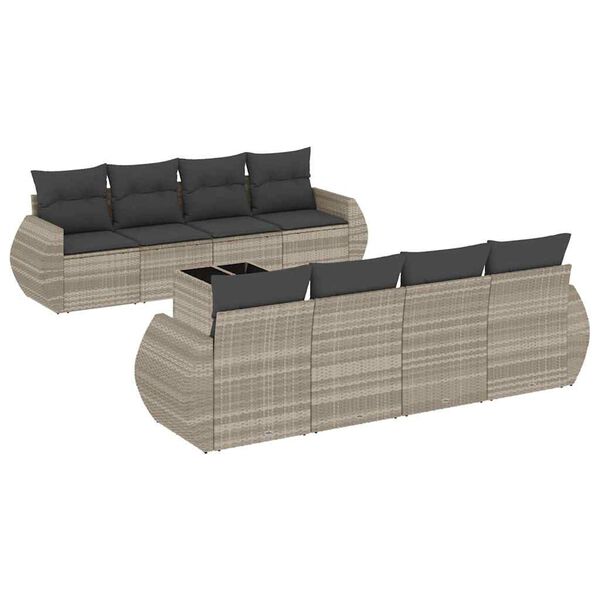 vidaXL Garden Sofa Set Light grey, Dark grey