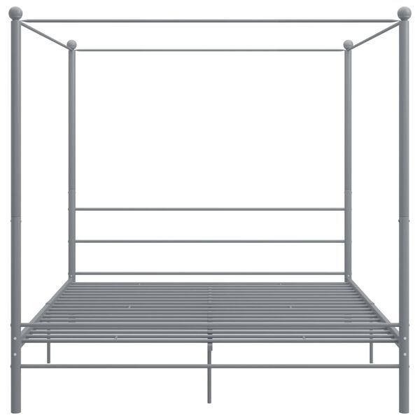 vidaXL Bed Frame Gray Powder-coated metal