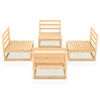 vidaXL Garden Lounge Set Natural Wood Solid Pine Wood 4 Piece Set
