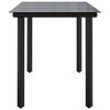 vidaXL Dining Table Black Powder-coated steel, tempered glass