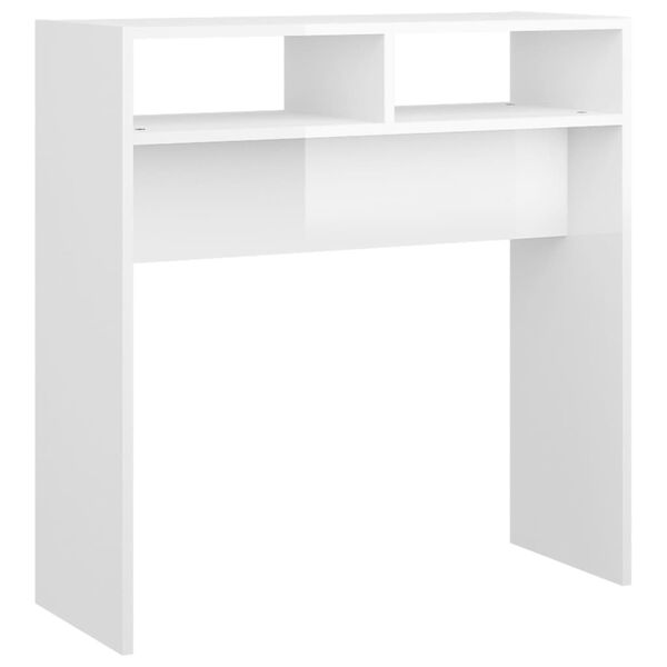 vidaXL Console Table High gloss white Engineered wood Medium