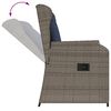 vidaXL Reclining Patio Chair Set of 2 Gray PE Rattan Medium