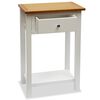 vidaXL End Table White and Brown Solid Oak Wood, Solid Pine Wood, MDF