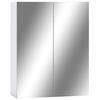 vidaXL Mirror Cabinet White and Silver MDF with Melamine Surface, Glass