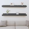 vidaXL Wall Shelf Gray Solid pine wood Wall mounting Wall Shelf
