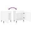 vidaXL Bedside Cabinet Set of 2 White Engineered wood Medium
