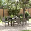 vidaXL Garden Dining Set with Cushion 7 pcs Grey Poly Rattan