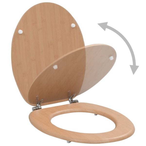 vidaXL WC Toilet Seats 2 pcs with Lids MDF Bamboo Design (2x143927)