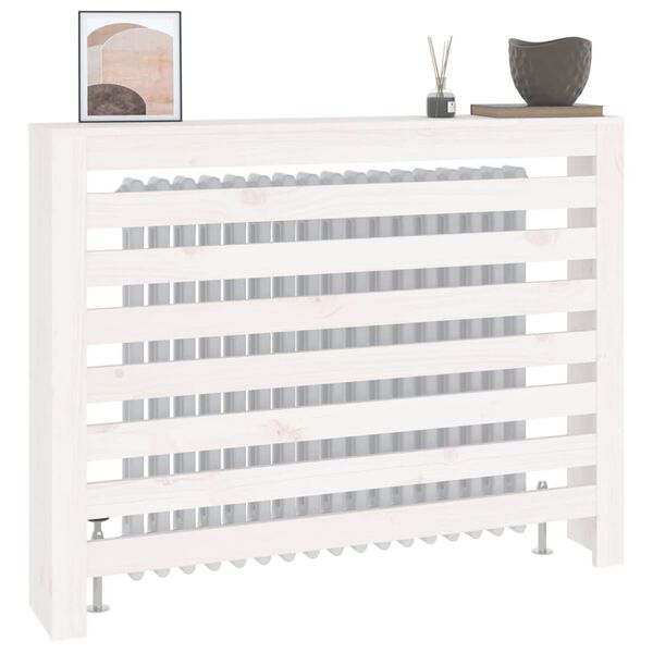 vidaXL Radiator Cover White 42.7x7.5x33.1" Solid Wood Pine