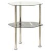 vidaXL Side Table Transparent and black marble