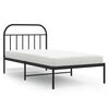 vidaXL Bed Frame Black Powder-Coated Steel Single Bed Frame