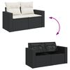 vidaXL Garden Sofa Set Black (rattan), Cream White (cushions)