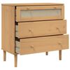 vidaXL Drawer Cabinet Rattan Look Brown