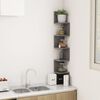 vidaXL Wall Corner Shelf Grey Engineered wood Medium Wall Corner Shelf