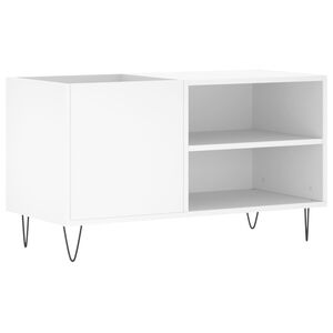 vidaXL Record Cabinet White Engineered wood, Iron Medium Record Cabinet