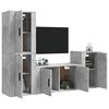 vidaXL TV Cabinet Set Set of 4 Concrete grey Engineered wood