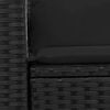 vidaXL Garden Sofa Black Poly Rattan 2-Seater Modular Garden Sofa