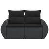 vidaXL Garden Sofa Black Poly Rattan Medium UV-resistant materials
