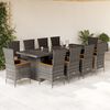 vidaXL Garden Dining Set Grey PE rattan, powder-coated steel, tempered glass