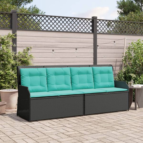 vidaXL Reclining Patio Bench Black