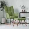 vidaXL Rocking Chair With Stool Light Green