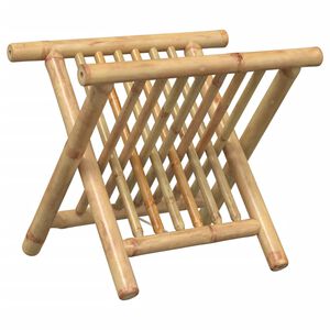 vidaXL Magazine Rack Natural Bamboo Bamboo 16.5 in x 12.0 in x 13.6 in