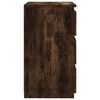 vidaXL Bed Cabinet Smoked Oak Engineered Wood 15.7x13.8x24.6 in