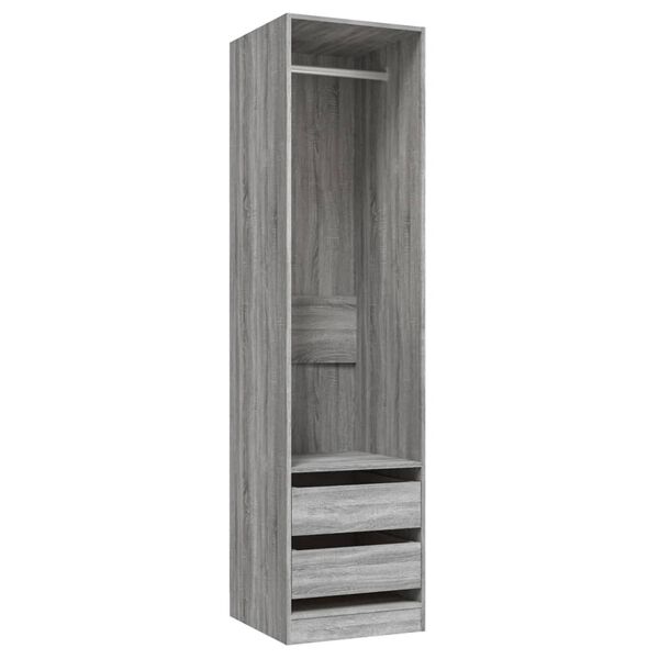 vidaXL Wardrobe Gray Sonoma Engineered Wood Compact Wardrobe