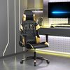 vidaXL Gaming Chair Black and Gold Faux Leather