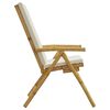 vidaXL Garden Reclining Chair Set of 2 Cream white Bamboo, fabric