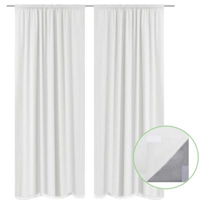 vidaXL Blackout Curtains 2pcs Double Layer 55"x96" White Energy-saving
