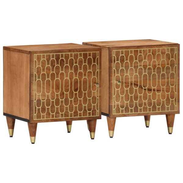 vidaXL Bedside Cabinets 2 pcs 15.7"x13"x18.1" Solid Wood Mango
