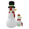 vidaXL Inflatable Snowman Family Multicolor Oxford fabric with PU coating