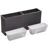vidaXL Garden Raised Bed Black Poly rattan and zinc 35.4 x 7.9 x 15.7 in