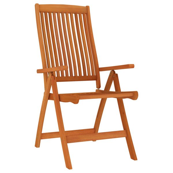 vidaXL Garden Chair Set of 8 Natural wood Solid eucalyptus wood Standard