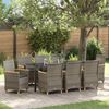 vidaXL Garden Dining Set 9 pcs Grey Poly Rattan