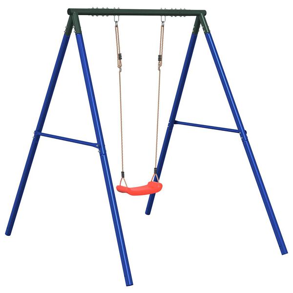 vidaXL Outdoor Swing Set Blue Painted Steel For children ages 3-10