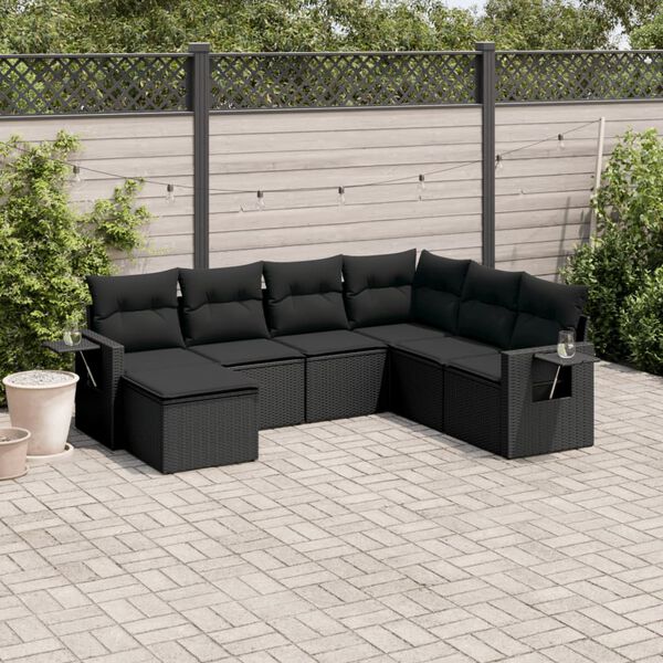 vidaXL Garden Sofa Set Black