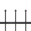 vidaXL Garden Fence with Spear Top Steel 141.3"x39.4" Black