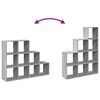 vidaXL Room Divider Bookcase Grey Sonoma Engineered wood 3-Tier