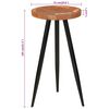 vidaXL Bar Table Honey-colored, Black Solid Acacia wood Medium