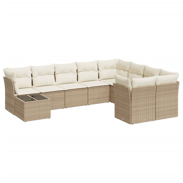 vidaXL Garden Sofa Set Beige, Cream White