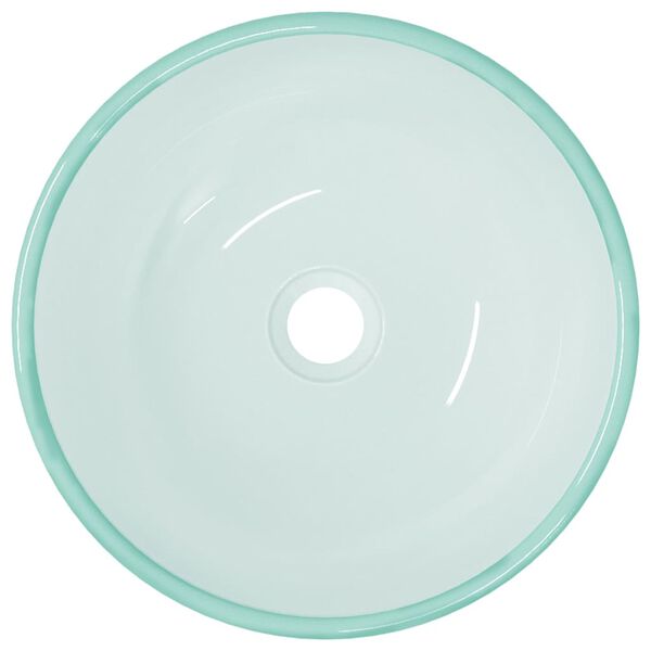 vidaXL Basin Tempered Glass 13.8x4.7" Frosted