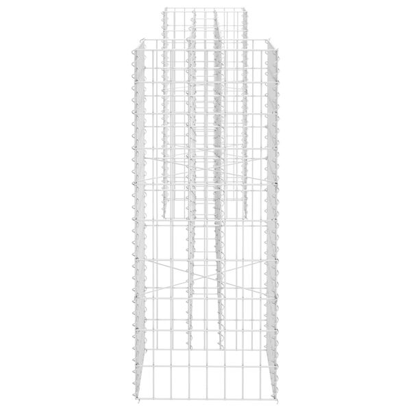 vidaXL Gabion Planter Silver Steel wire 102.4 x 15.7 x 39.4 in Durable