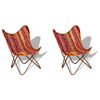 vidaXL Butterfly Chair Set of 2 Colorful