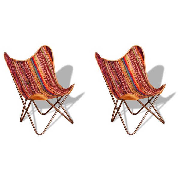 vidaXL Butterfly Chair Set of 2 Colorful