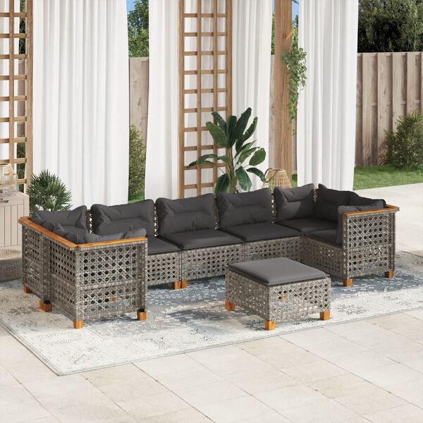 vidaXL Garden Sofa Set Grey